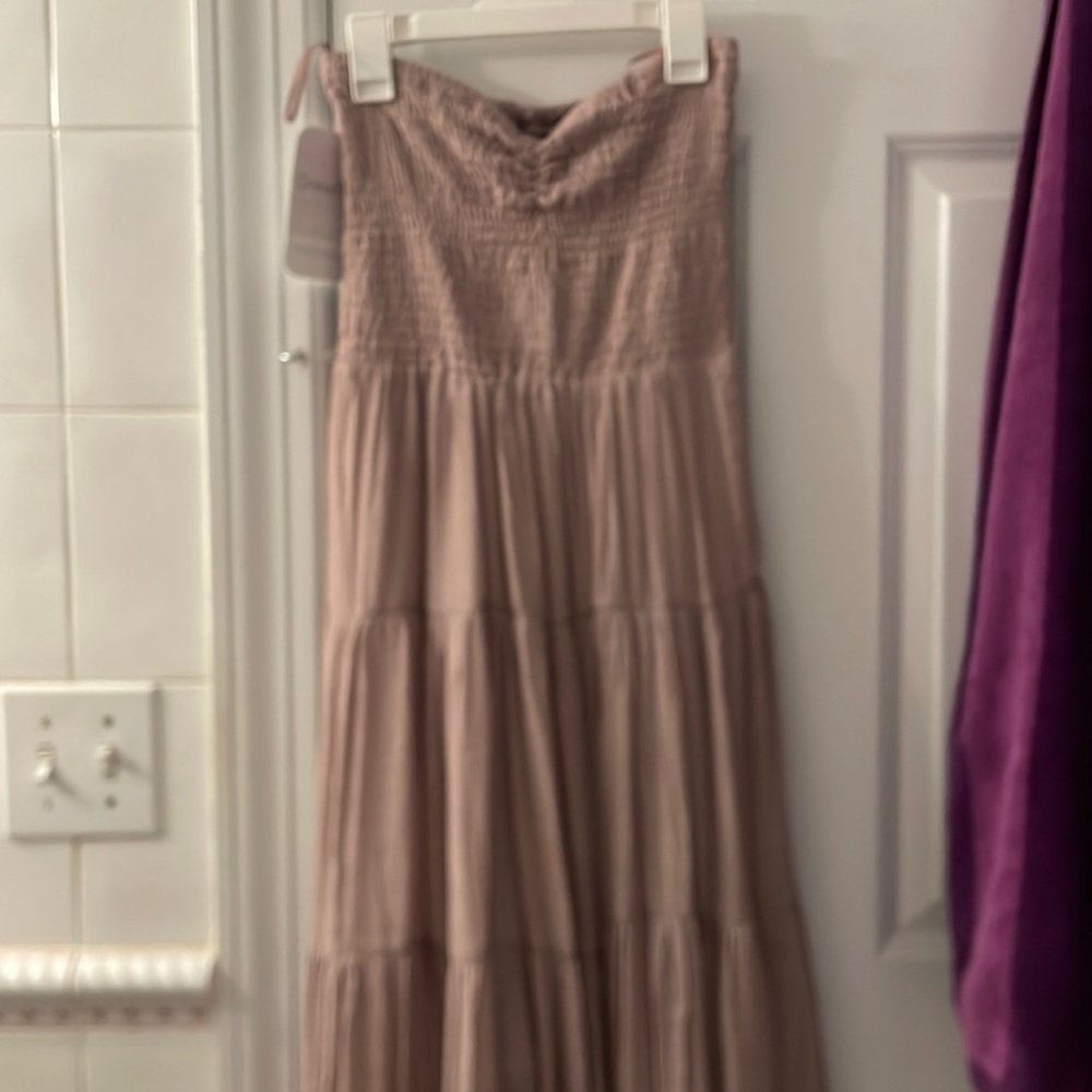 strapless flowy beach dress